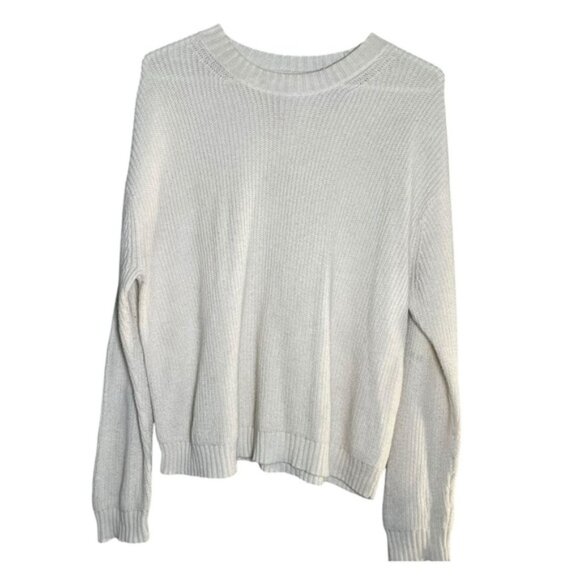 American Eagle Small Sweater White Knit Minimalist Cotton Blend AE Tops Spring S - Picture 2 of 9